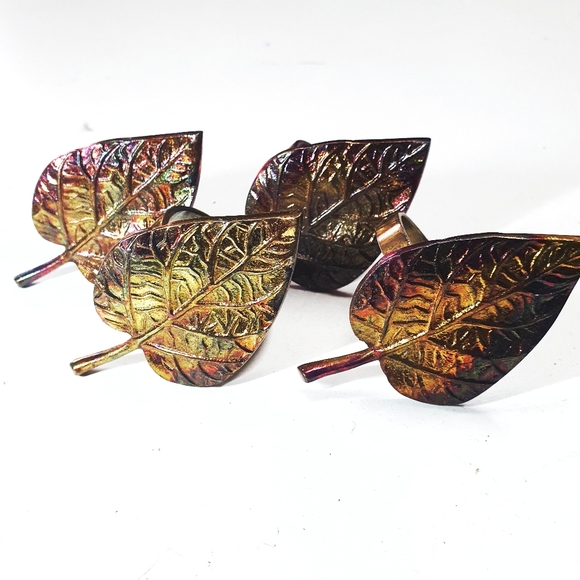 Kitchen 4 Copper Metal Leaf Napkin Rings Poshmark